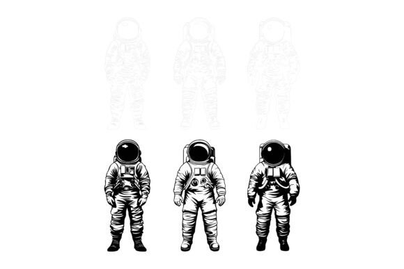 Astronauts Vector Bundle: AI & EPS Space Illustration Set