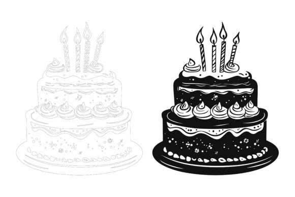 Birthday Cake Set Drawing