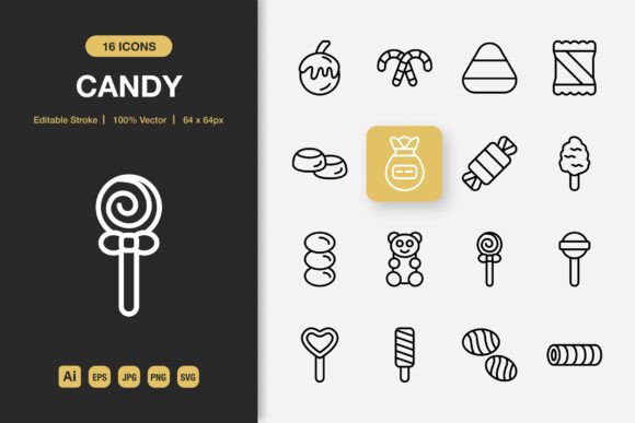 Candy Outline Icons: A Fresh Take on Minimalist Icon Design for Everyday Projects