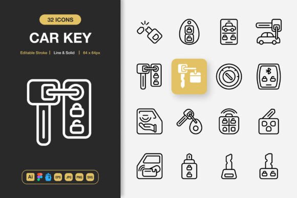 Car Key Icons for Modern Design