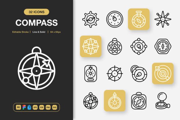 Compass Icons: Clean Minimalist Icons for Any Project