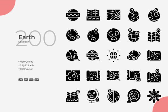 Earth Solid: A Strategic Icon Set for Clear Digital Communication