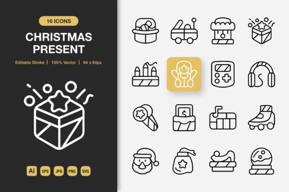 Evaluating Christmas Present Outline Icons for Your Design Projects