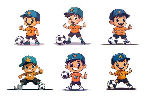 Evaluating Kids Playing Football Illustration Sets for Your Creative Projects