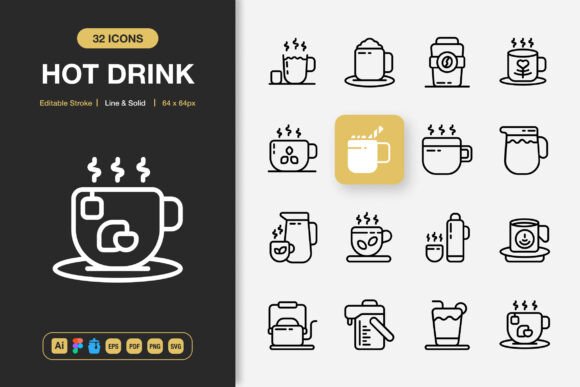 Hot Drink Icons for Modern Creative Projects