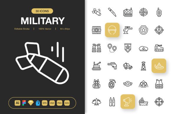 Military Icon Pack: Clean, Minimalist Icons Built for Real Projects