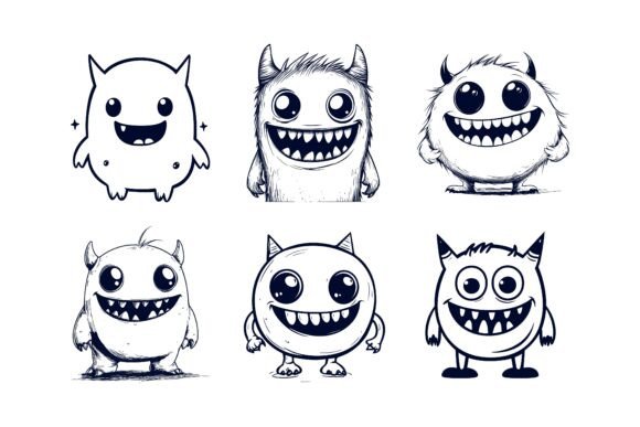 Monster Cute Doodle: A Playful Vector Illustration Set for Every Creative Project
