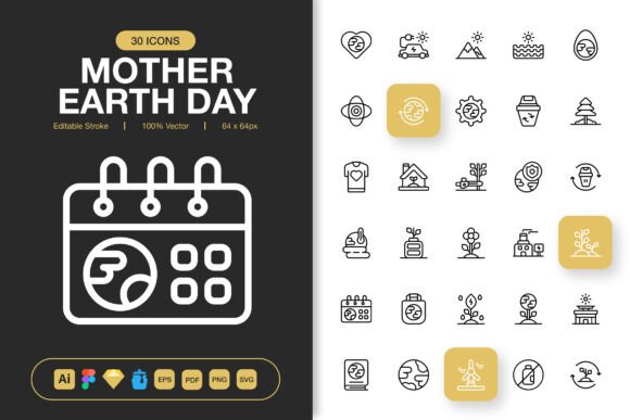 Mother Earth Day Icons for Every Creative Project