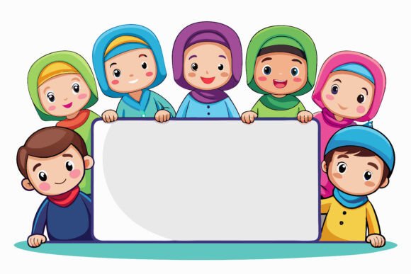 Muslim Children and Empty Board: The Practical Illustration You’ll Keep Reaching For