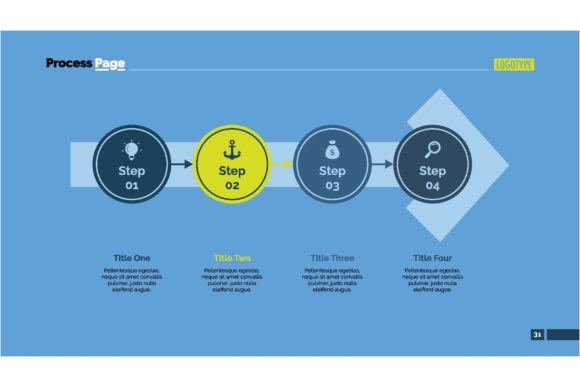 Process Chart with Steps on Arrow for Business Clarity