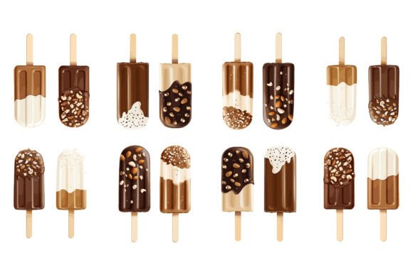 Set of Various Colorful Icecream: A Versatile Illustration Asset for Modern Creative Workflows