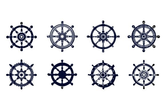 Ship Steering Wheel Icon – Premium AI EPS Illustration Collection for Designers