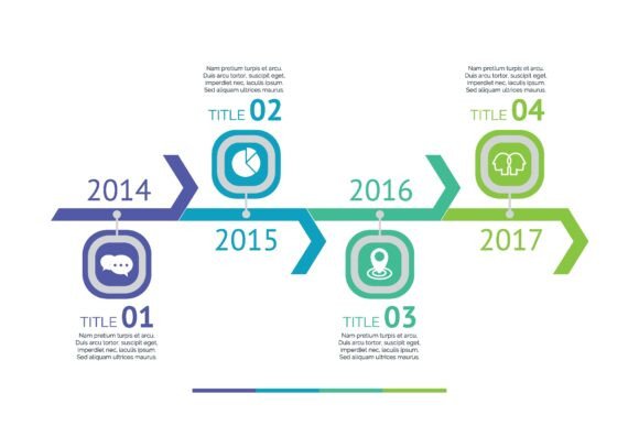 Transforming Business Narratives with the Four Arrows Timeline Process Chart Slide